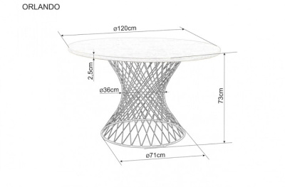 Стол обеденный SIGNAL ORLANDO дуб черный FI 120 