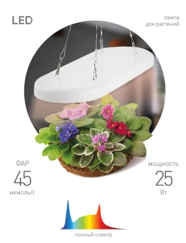 Светильник для растений ЭРА FITO-25W-QLED-FLY / Б0053062