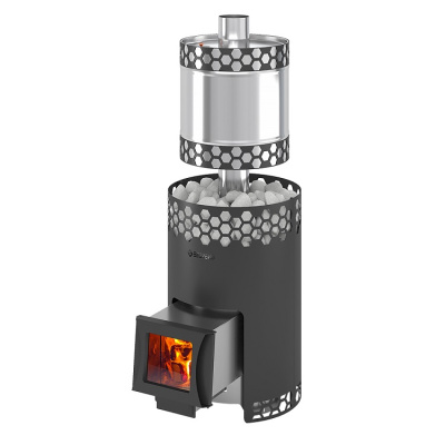 Печь для бани Везувий Чёрная Пчёлка 20 С INOX (ИНОКС) с баком