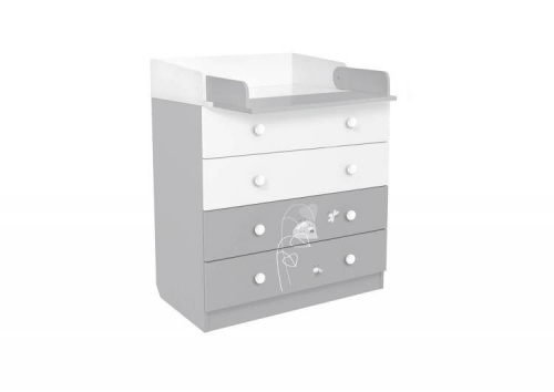 Комод Polini Kids French 1580 Amis белый/серый 