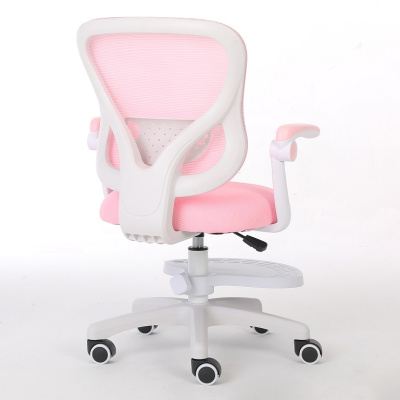 Кресло с регулировкой высоты Calviano Comfy розовое с подножкой 