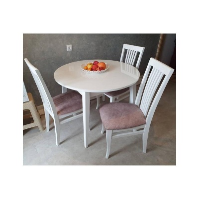 Стул МДК-99 Эмаль белая Микровелюр коричневый 