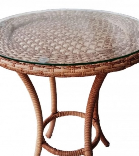 Стол садовый кофейный круглый DECO D60 светлый