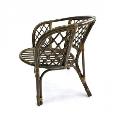 IND Кресло Багама 1 олива подушка коричневая 