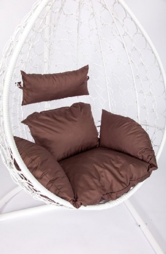 Подвесное кресло Скай 01 белый подушка коричневый 