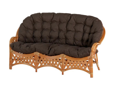 IND Диван 3-х местный Черчилль коньяк темная подушка 