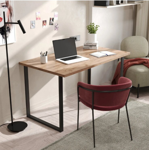 Письменный стол Mio Tesoro Bliss 120x66 дуб золотой крафт черный 