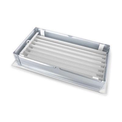 Вентиляционная решетка белый с задвижкой 17х30