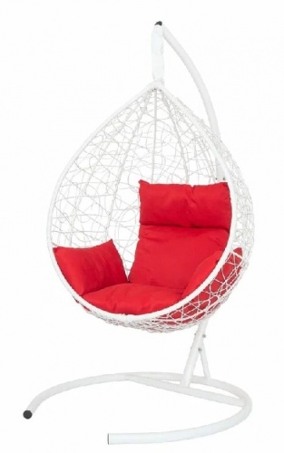 Подвесное кресло Скай SK-1001 белый подушка красный 
