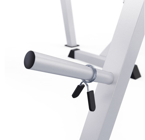 Скамья со стойками под штангу DFC GORILLA белая с партой для бицепса