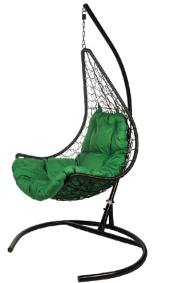 Кресло подвесное BiGarden Wind Black подушка зеленая 