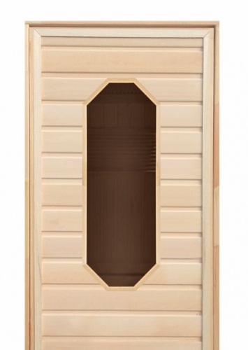 Дверь липа, восьмиугольное стекло коробка осина 1900х700
