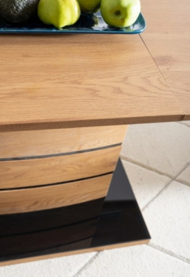 Стол обеденный SIGNAL LEONARDO 140 раскладной дуб/черный 