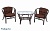 IND Комплект Багама 1 дуэт темно-коричневый подушка коричневая овальный стол