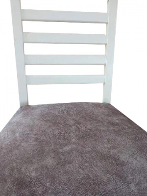 Стул МДК-82.2 Эмаль белая Микровелюр коричневый 