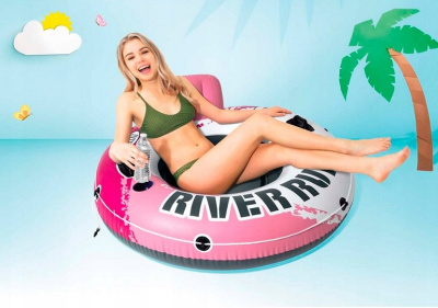Надувной круг-кресло Intex 56824 135см Pink River Run