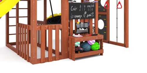 Детская площадка для дачи Савушка КУБ-3 Махагон с подушками