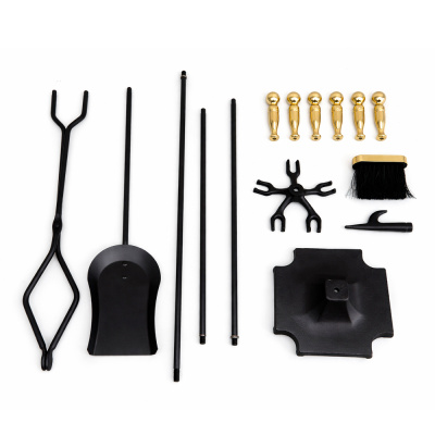 Набор каминный EVEREST K1-PB латунь черный