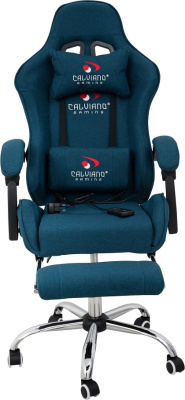 Вибромассажное кресло Calviano AVANTI ULTIMATO light blue fabric 