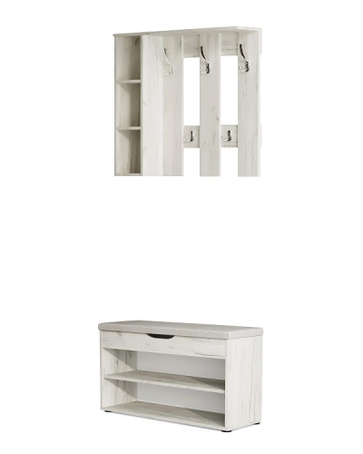 Вешалка настенная Артём-Мебель СН-100.43 дуб крафт белый 