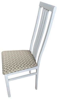 Стул МДК-82 Эмаль белая Жаккард Лорд светлый 