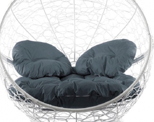 Кресло садовое M-Group Апельсин 11520109 белый ротанг серая подушка