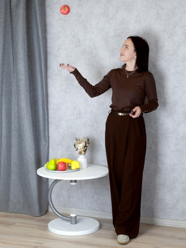 Стол журнальный Дуэт 13 металлик белый 