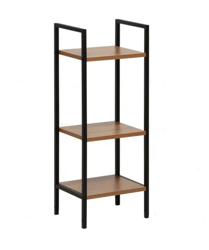Стеллаж Leset Стилвуд 13 узкий 3 полки черный орех лион светлый 