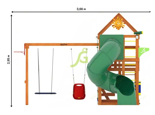 Детская площадка IgraGrad Крафт Pro 3 с трубой
