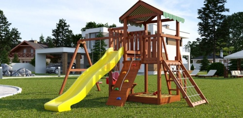 Детская спортивная площадка для дачи Савушка Мастер 2 Махагон Plus