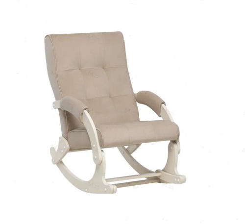 Кресло-качалка Leset Хилл с подножкой слоновая кость Velur V18