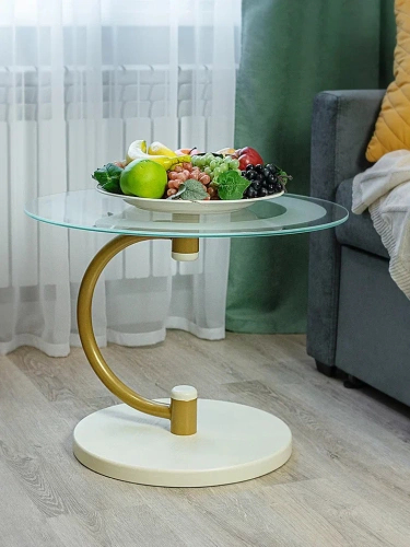 Стол журнальный Дуэт 13Н золото слоновая кость 