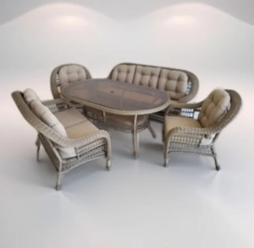 Стол обеденный овальный ROBI 7019 серо-коричневый 