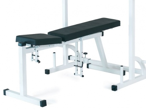 Скамья атлетическая ДСК Пионер со стойками под штангу белая