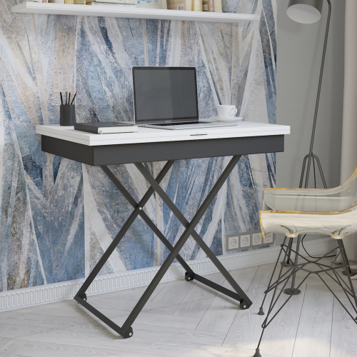 Стол универсальный АНДРЭ Loft белый чёрный 