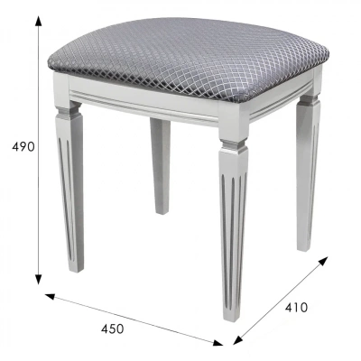 Банкетка Васко В 107Н белый серебро антина серебро 