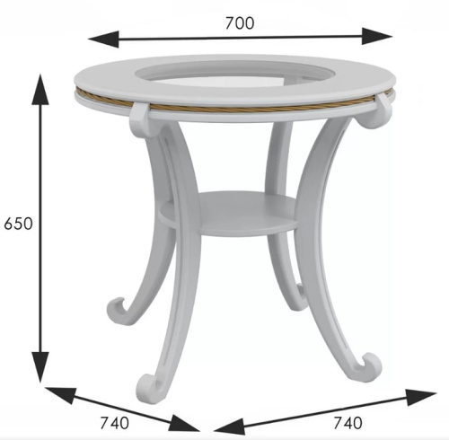 Стол журнальный Глория С Л молочный дуб 