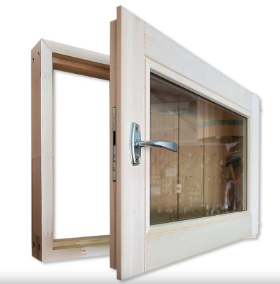 Форточка для бани Липа стеклопакет 40х50 см