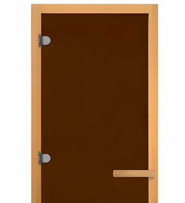 Дверь для бани стеклянная бронза матовая 190х70 (8мм 3 петли 716 CR) ОЛЬХА