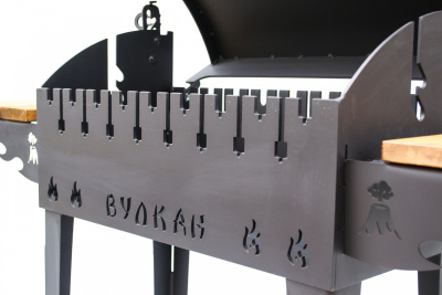 Мангал-гриль Вулкан Вуд на колесах 4мм