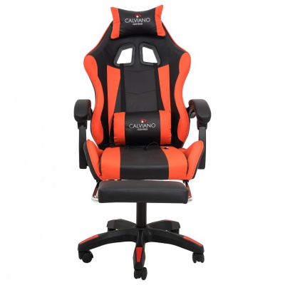 Вибромассажное кресло Calviano 1583 черно-красное 