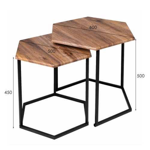 Стол журнальный МеталлАрт М003 коричневый дуб 