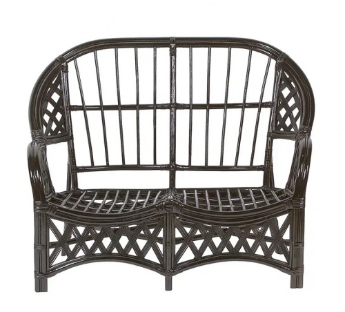 IND Комплект Черчиль диван кресло и столик темно-коричневый темные подушки 