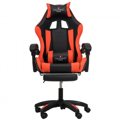 Вибромассажное кресло Calviano 1583 черно-красное 