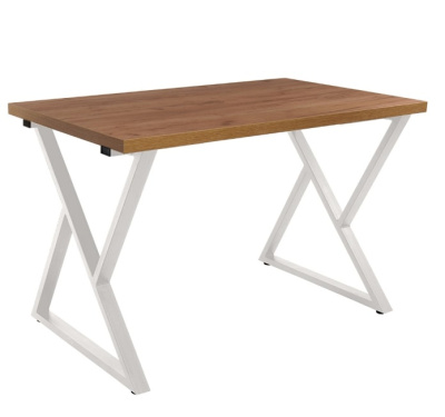 Стол Дели 130х80 дуб табачный металл белый 