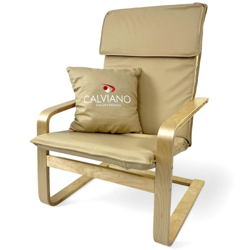 Кресло-качалка Calviano Soft 1 светло-бежевое PU