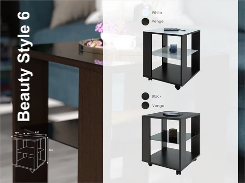 Стол журнальный BeautyStyle 6 венге стекло белое 