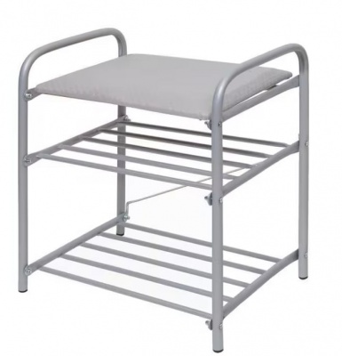 Банкетка с мягким сиденье и ящиком NIKA БП1 серебро 