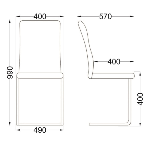 Стул OXFORD темно-серая ткань черный 