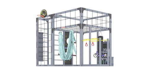 Детская площадка для дачи Савушка КУБ-2 Серый с гамаком для йоги